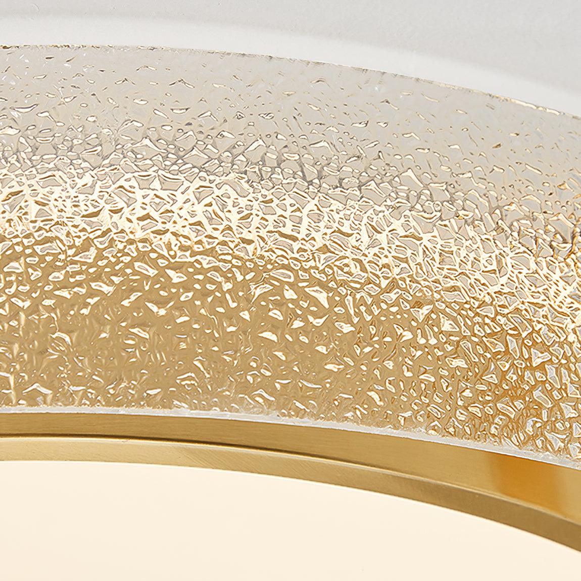 Modern Gold LED Flush Mount Ceiling Light Round Minimalist Glass Fixture for Living Spaces
