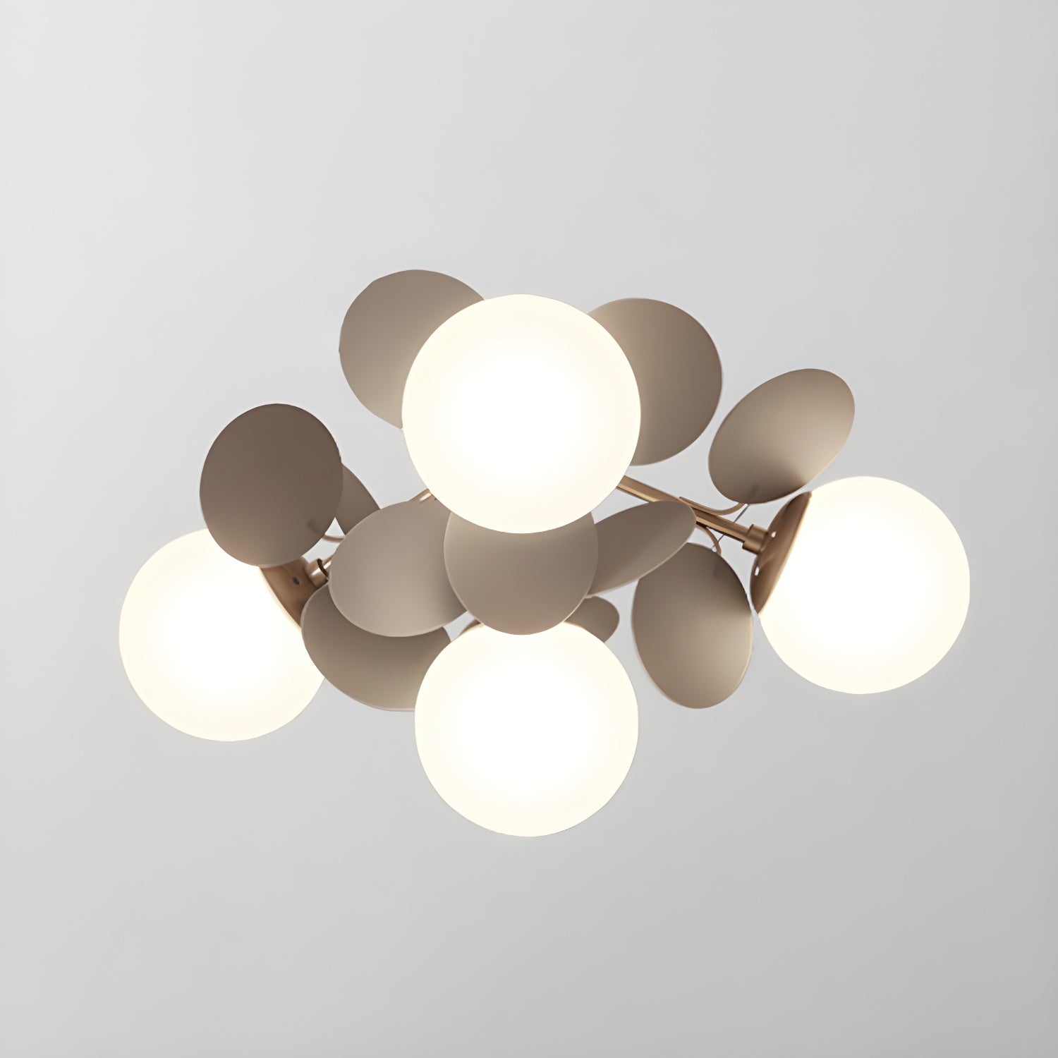 Modern Colorful Macaron Ceiling Lamp Round Glass Globe Flush Mount Light Fixture