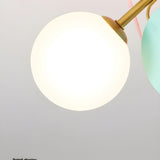 Modern Colorful Macaron Ceiling Lamp Round Glass Globe Flush Mount Light Fixture
