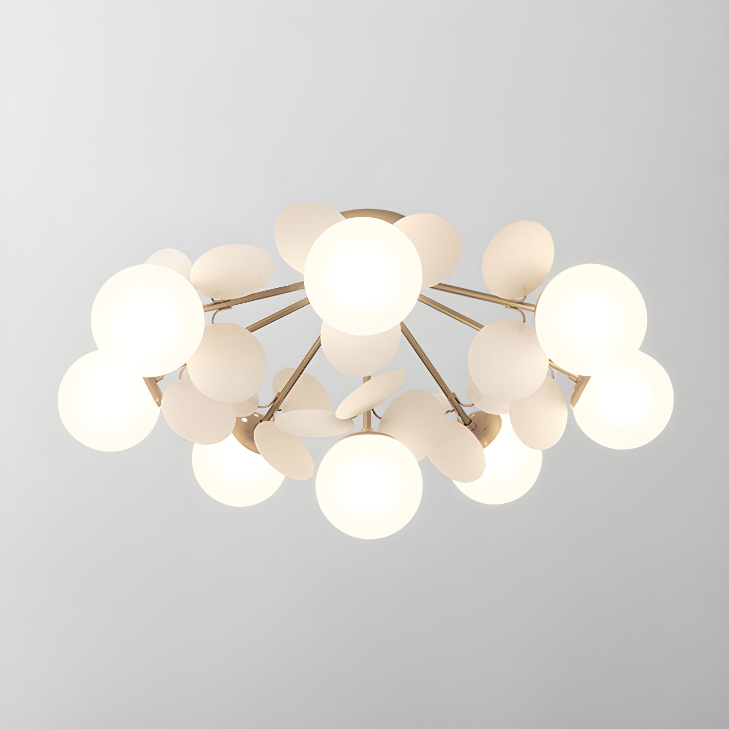 Modern Colorful Macaron Ceiling Lamp Round Glass Globe Flush Mount Light Fixture