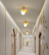 Modern Colorful Macaron Ceiling Lamp Round Glass Globe Flush Mount Light Fixture