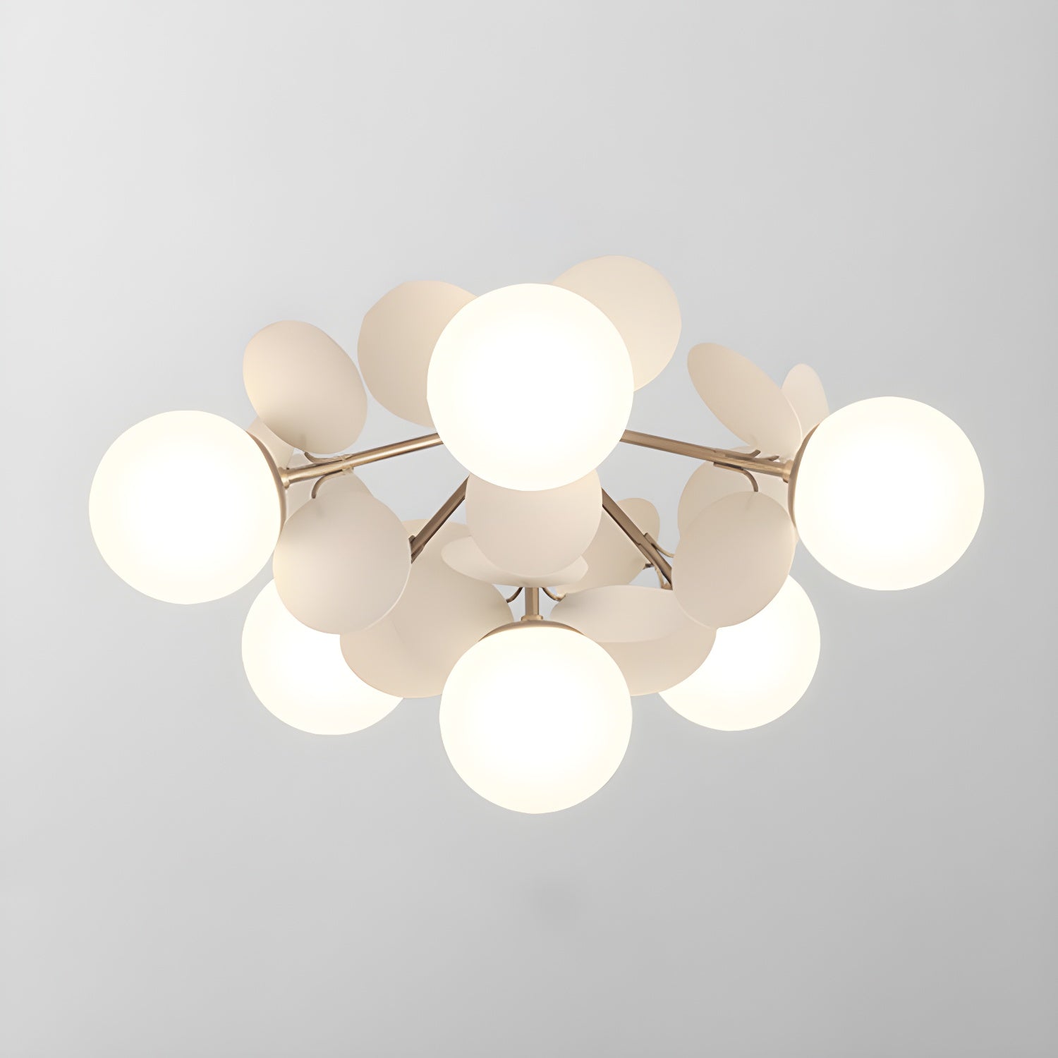 Modern Colorful Macaron Ceiling Lamp Round Glass Globe Flush Mount Light Fixture