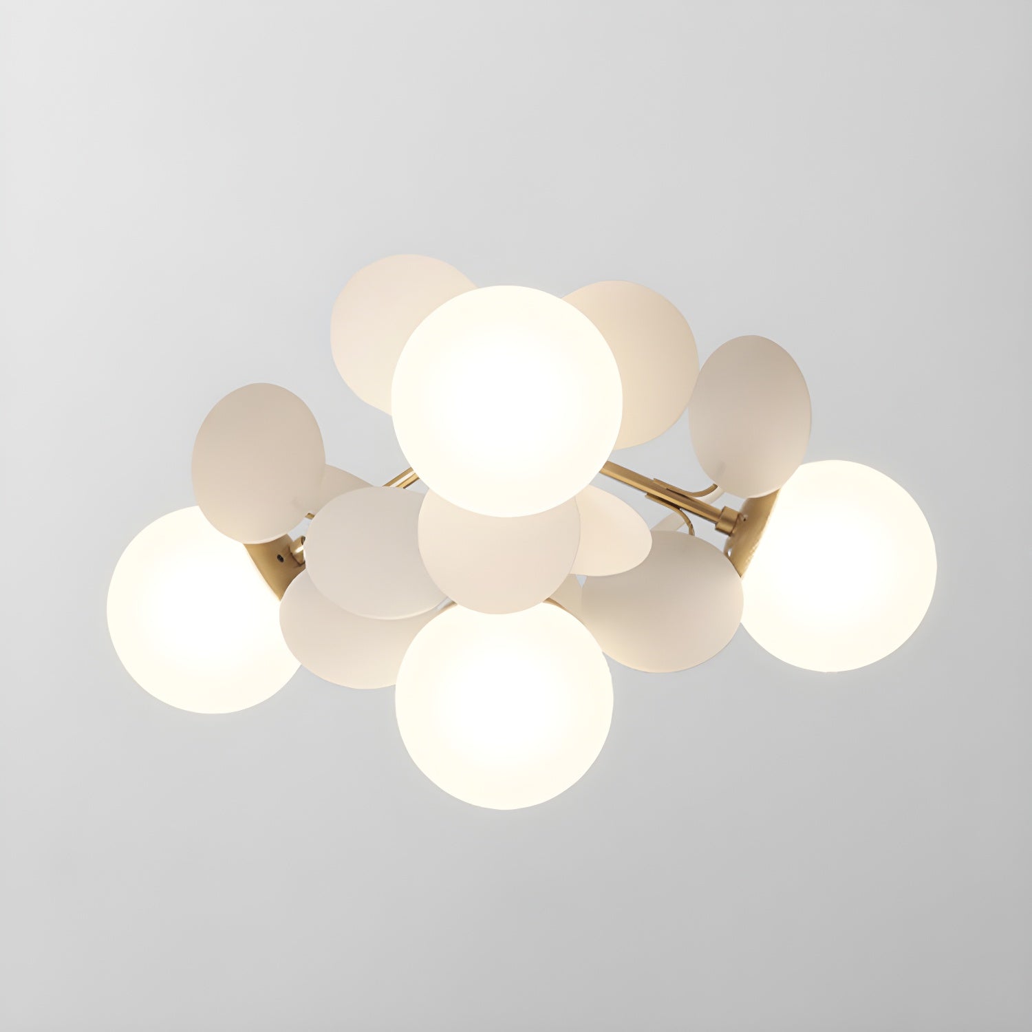 Modern Colorful Macaron Ceiling Lamp Round Glass Globe Flush Mount Light Fixture