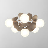 Modern Colorful Macaron Ceiling Lamp Round Glass Globe Flush Mount Light Fixture