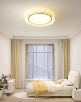 Modern Pleated Fabric Flush Mount LED Ceiling Light for Living Room Bedroom