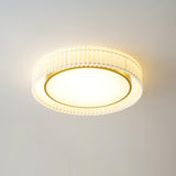 Modern Pleated Fabric Flush Mount LED Ceiling Light for Living Room Bedroom