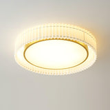 Modern Pleated Fabric Flush Mount LED Ceiling Light for Living Room Bedroom