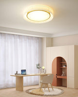 Modern Pleated Fabric Flush Mount LED Ceiling Light for Living Room Bedroom