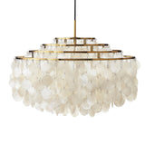 Modern Round Shell Pendant Light Coastal Chandelier for Living Room and Bedroom