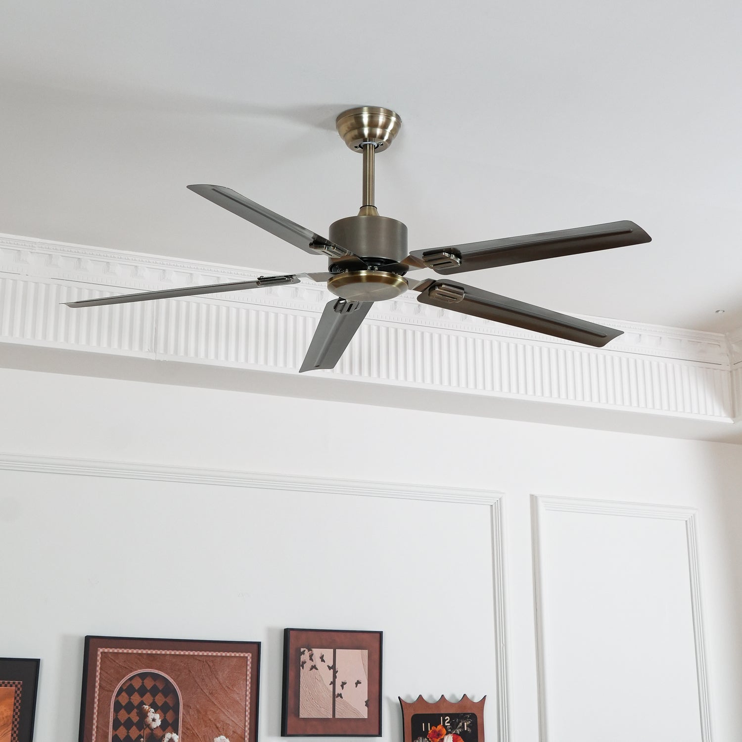Modern Minimalist 52 Inch Metal Ceiling Fan for Living Rooms and Bedrooms