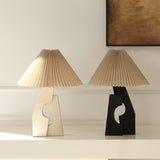 artistic-ruins-sculptural-resin-table-lamp-with-pleated-linen-shade-for-living-room