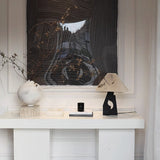 artistic-ruins-sculptural-resin-table-lamp-with-pleated-linen-shade-for-living-room