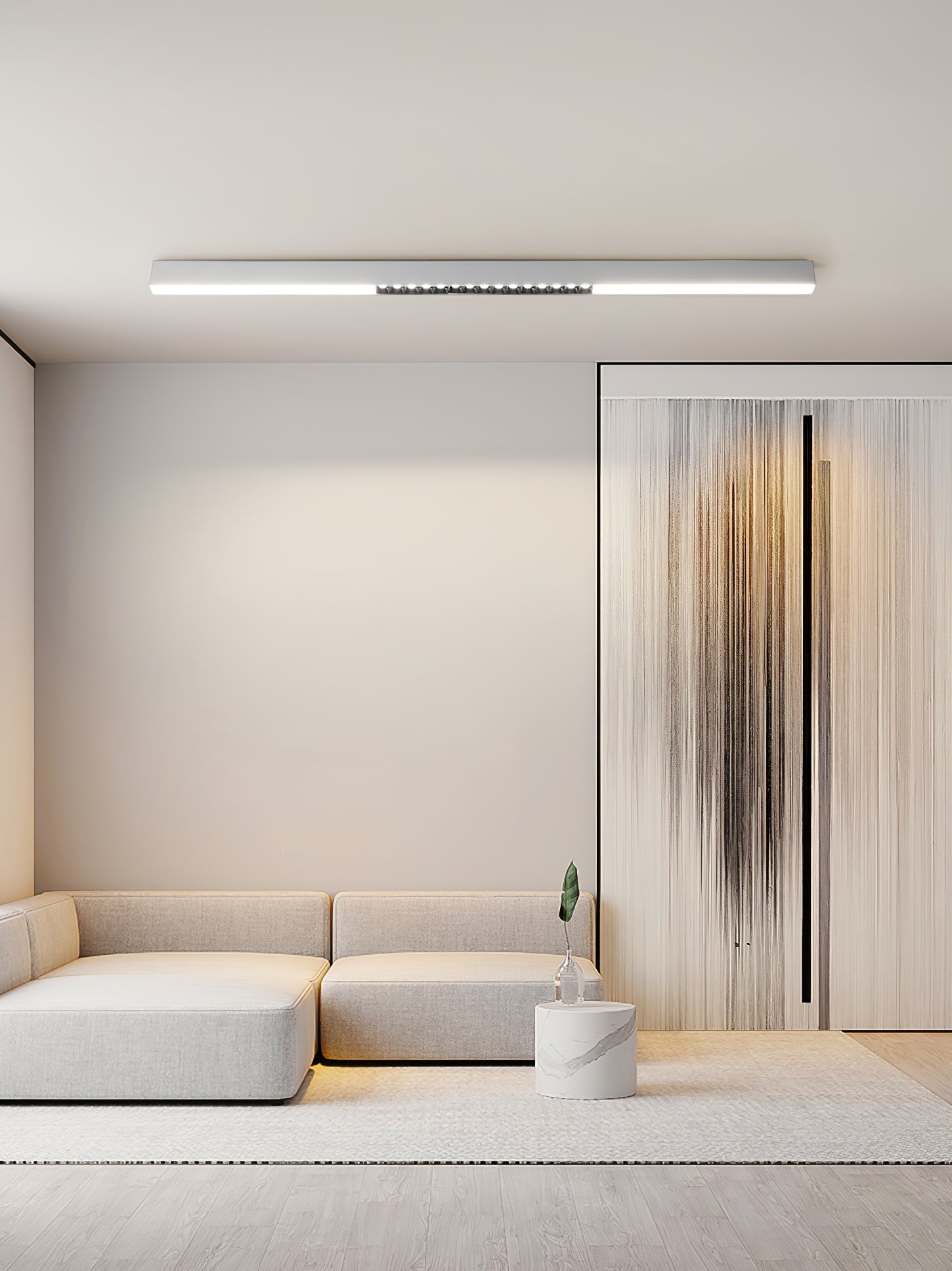 Modern Linear Magnetic Floating LED Ceiling Light with Minimalist Aluminum Design
