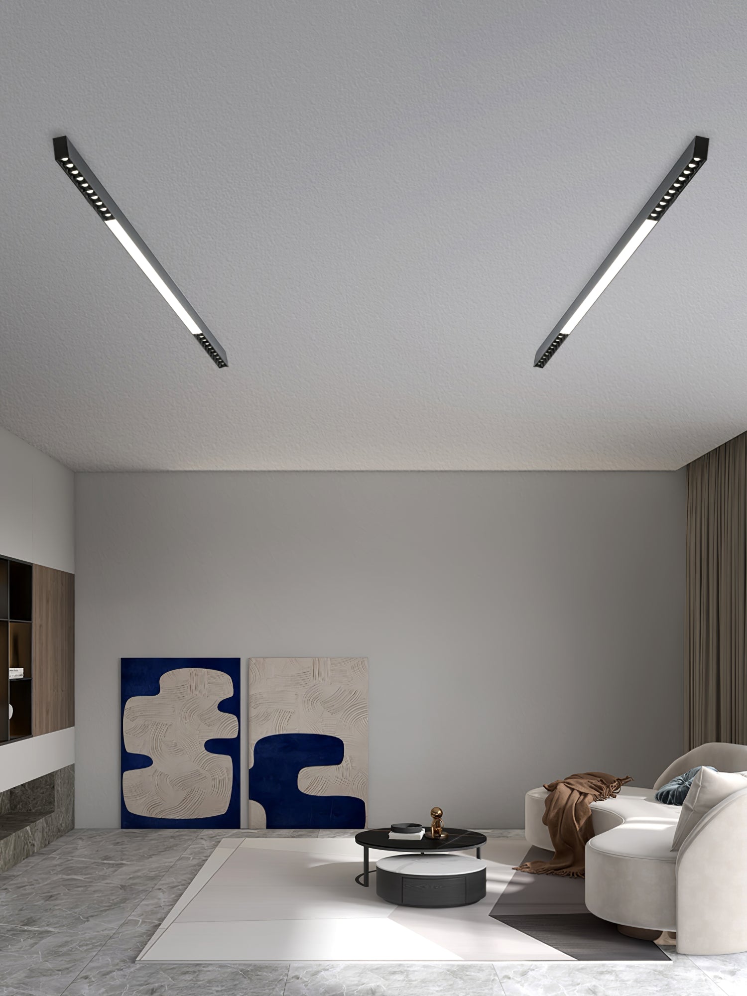 Modern Linear Magnetic Floating LED Ceiling Light with Minimalist Aluminum Design