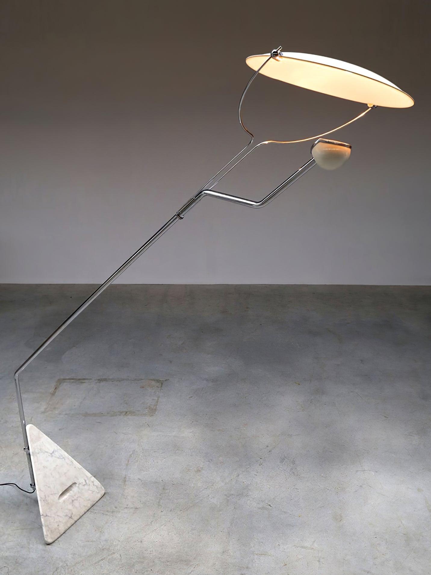Salocchi Modern Arched Marble Floor Lamp with Integrated LED Standing Lighting for Indoor Spaces