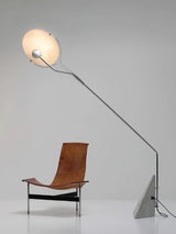 Salocchi Modern Arched Marble Floor Lamp with Integrated LED Standing Lighting for Indoor Spaces
