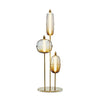 Modern Hand Blown Glass LED Floor Standing Lamp with Gold Metal Frame for Living Room Reading