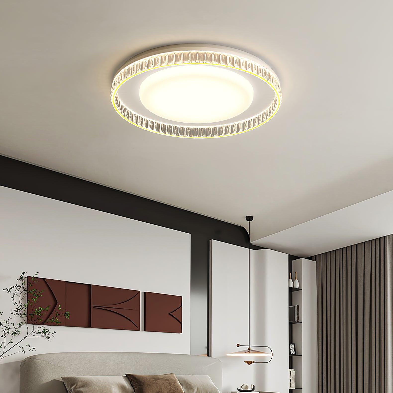 Modern Round LED Flush Mount Ceiling Light with Adjustable Color Temperature 19.7 Inch