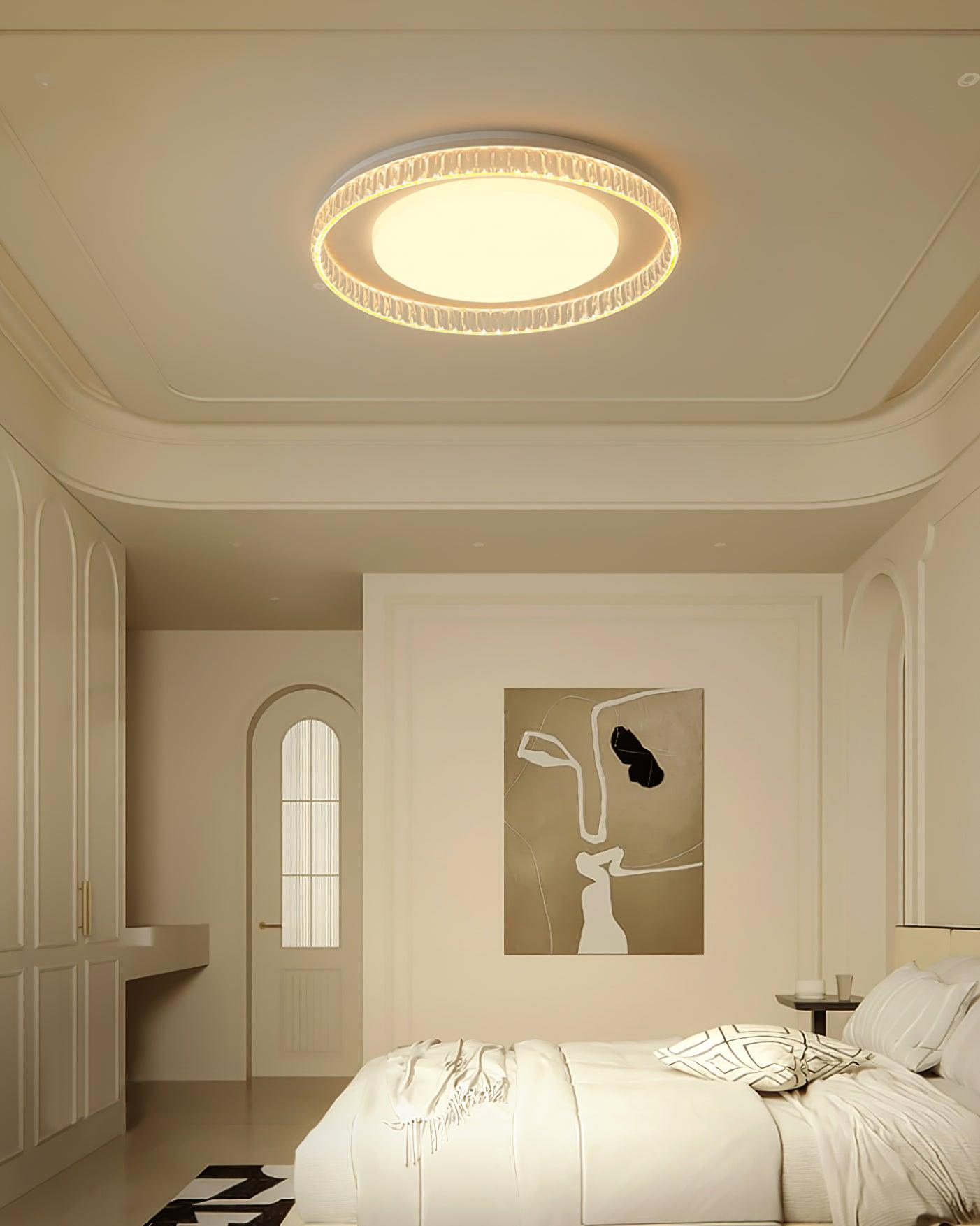 Modern Round LED Flush Mount Ceiling Light with Adjustable Color Temperature 19.7 Inch