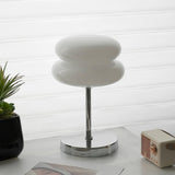Saturn Ring Glass Table Lamp with Chrome Base and Sphere Shade