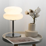 Saturn Ring Glass Table Lamp with Chrome Base and Sphere Shade