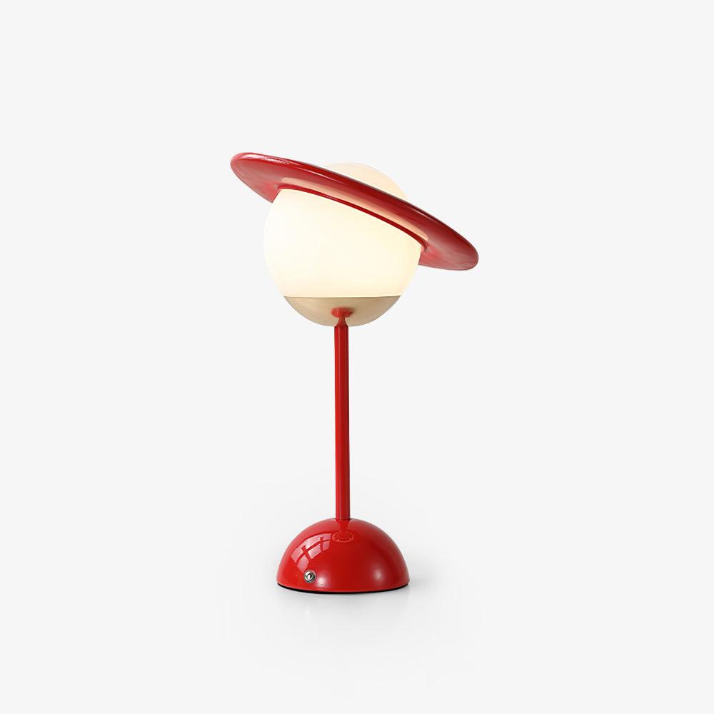 Modern Saturn Planet Geometric LED Table Lamp with Spherical Glass Diffuser
