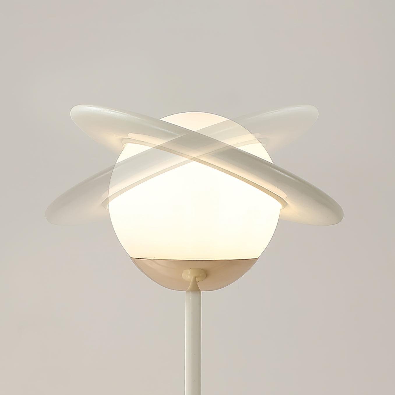 Modern Saturn Planet Geometric LED Table Lamp with Spherical Glass Diffuser