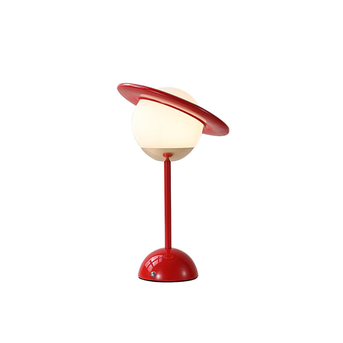 Modern Saturn Planet Geometric LED Table Lamp with Spherical Glass Diffuser