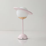 Modern Saturn Planet Geometric LED Table Lamp with Spherical Glass Diffuser