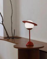 Modern Saturn Planet Geometric LED Table Lamp with Spherical Glass Diffuser