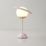 Modern Saturn Planet Geometric LED Table Lamp with Spherical Glass Diffuser