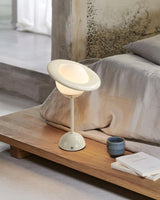 Modern Saturn Planet Geometric LED Table Lamp with Spherical Glass Diffuser