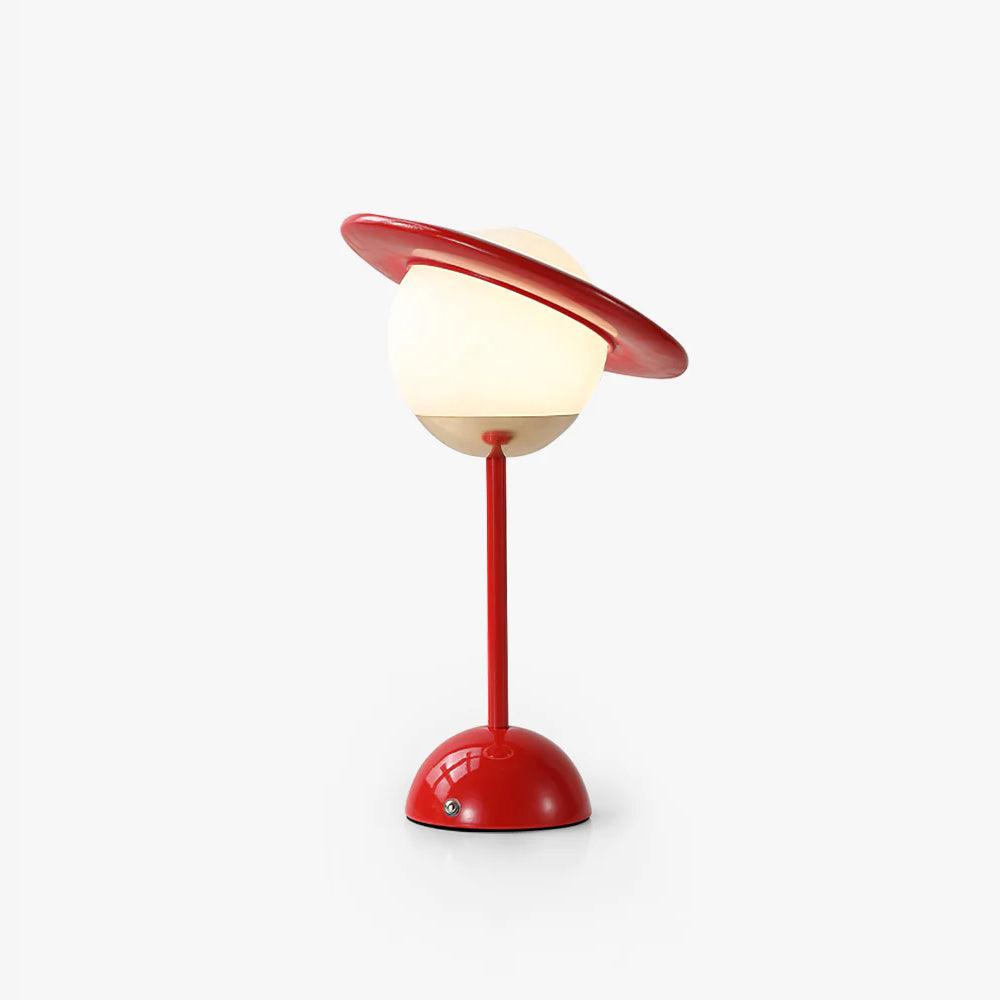 Modern Saturn Planet Geometric LED Table Lamp with Spherical Glass Diffuser