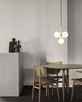 Modern Glass Sphere Pendant Light Nordic Mouth Blown Hanging Lamp for Dining Room and Kitchen