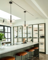 Modern Glass Sphere Pendant Light Nordic Mouth Blown Hanging Lamp for Dining Room and Kitchen