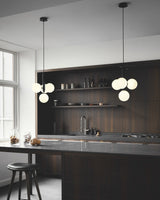 Modern Glass Sphere Pendant Light Nordic Mouth Blown Hanging Lamp for Dining Room and Kitchen