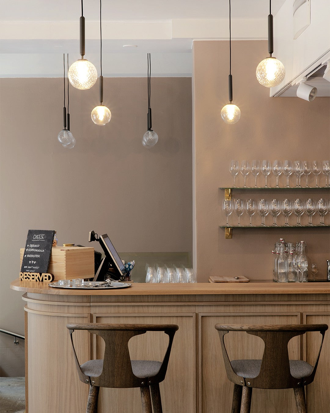 Modern Glass Sphere Pendant Light Nordic Mouth Blown Hanging Lamp for Dining Room and Kitchen