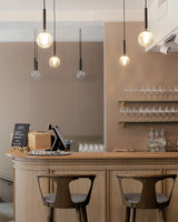 Modern Glass Sphere Pendant Light Nordic Mouth Blown Hanging Lamp for Dining Room and Kitchen
