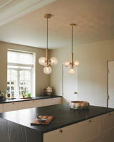 Modern Glass Sphere Pendant Light Nordic Mouth Blown Hanging Lamp for Dining Room and Kitchen