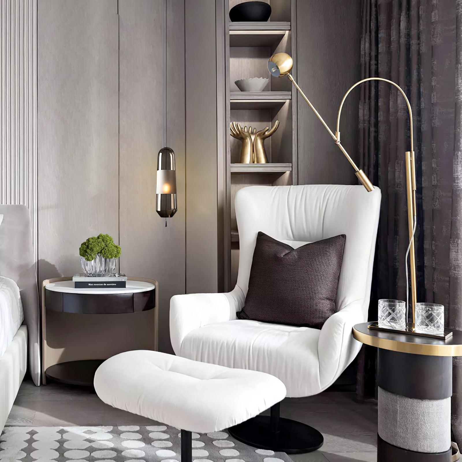 Modern Scandinavian Gold Floor Lamp for Ambient Living Room and Bedroom Lighting