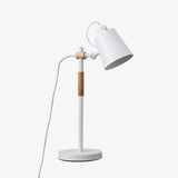 Modern Minimalist Wood and Metal Task Lamp Adjustable Rotating Office Desk Light