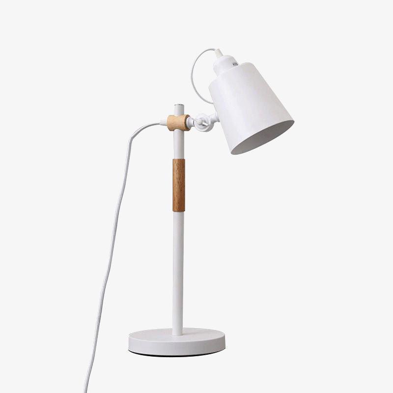 Modern Minimalist Wood and Metal Task Lamp Adjustable Rotating Office Desk Light