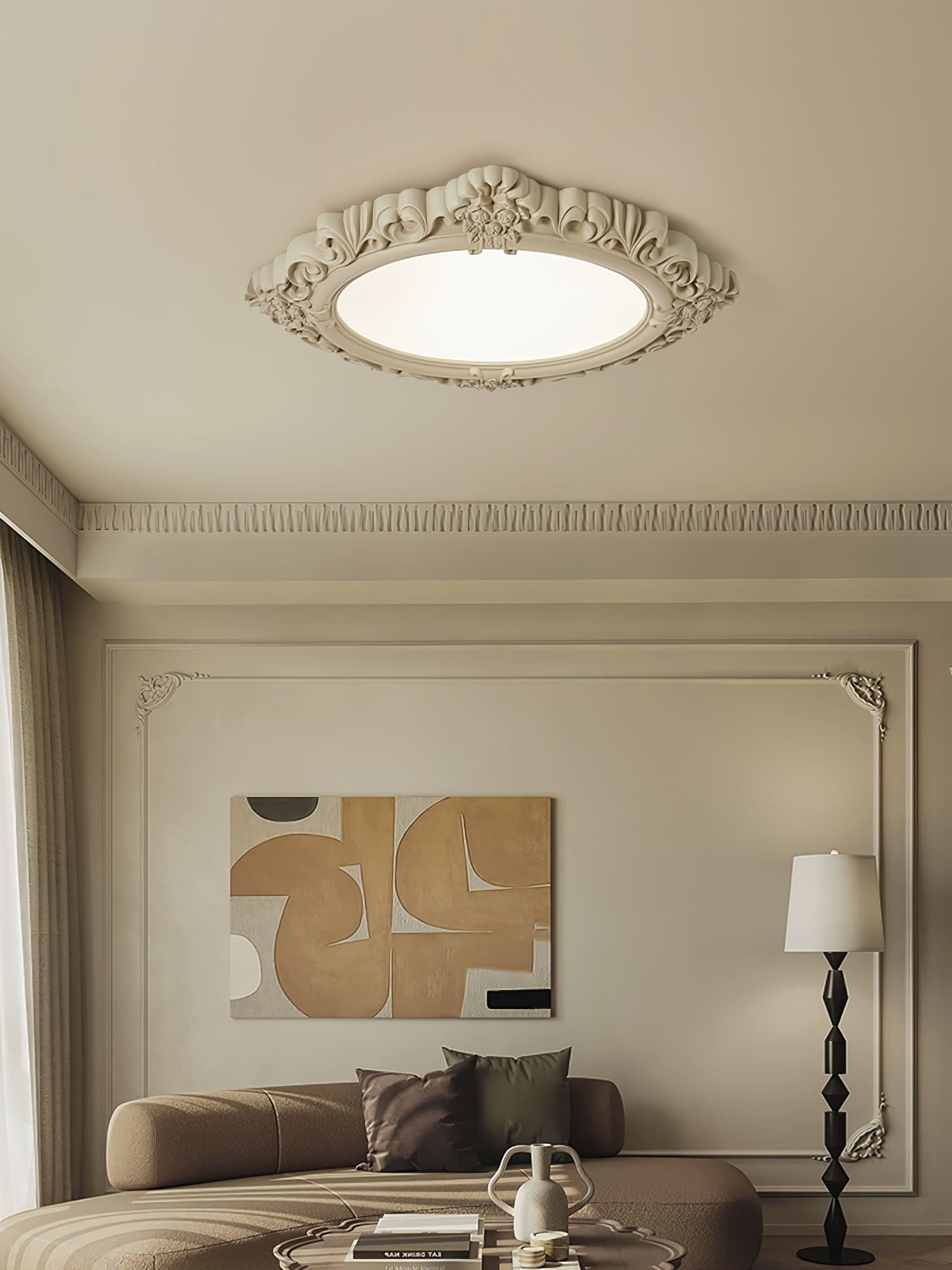 Modern Artistic Sculpted Resin LED Flush Mount Ceiling Lamp for Contemporary Interiors