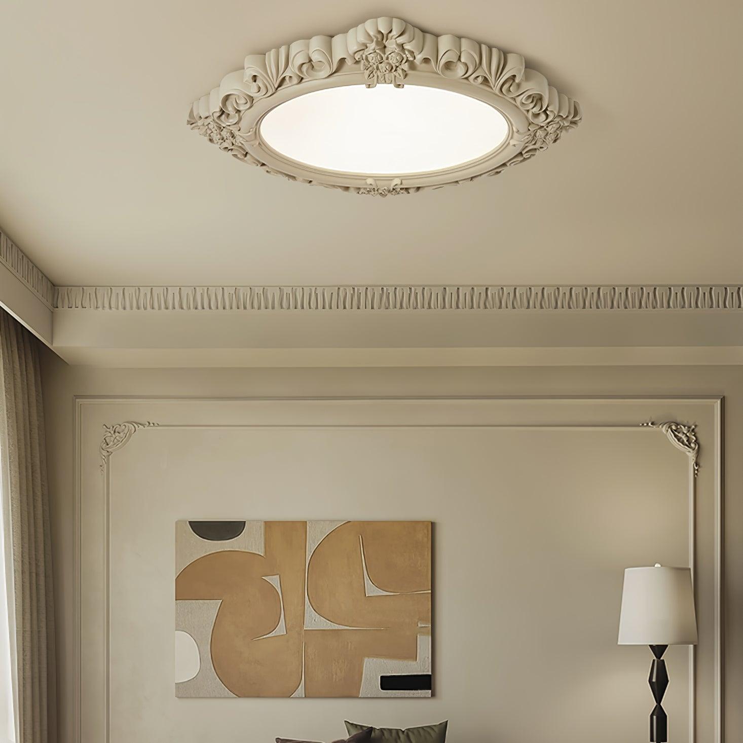 Modern Artistic Sculpted Resin LED Flush Mount Ceiling Lamp for Contemporary Interiors