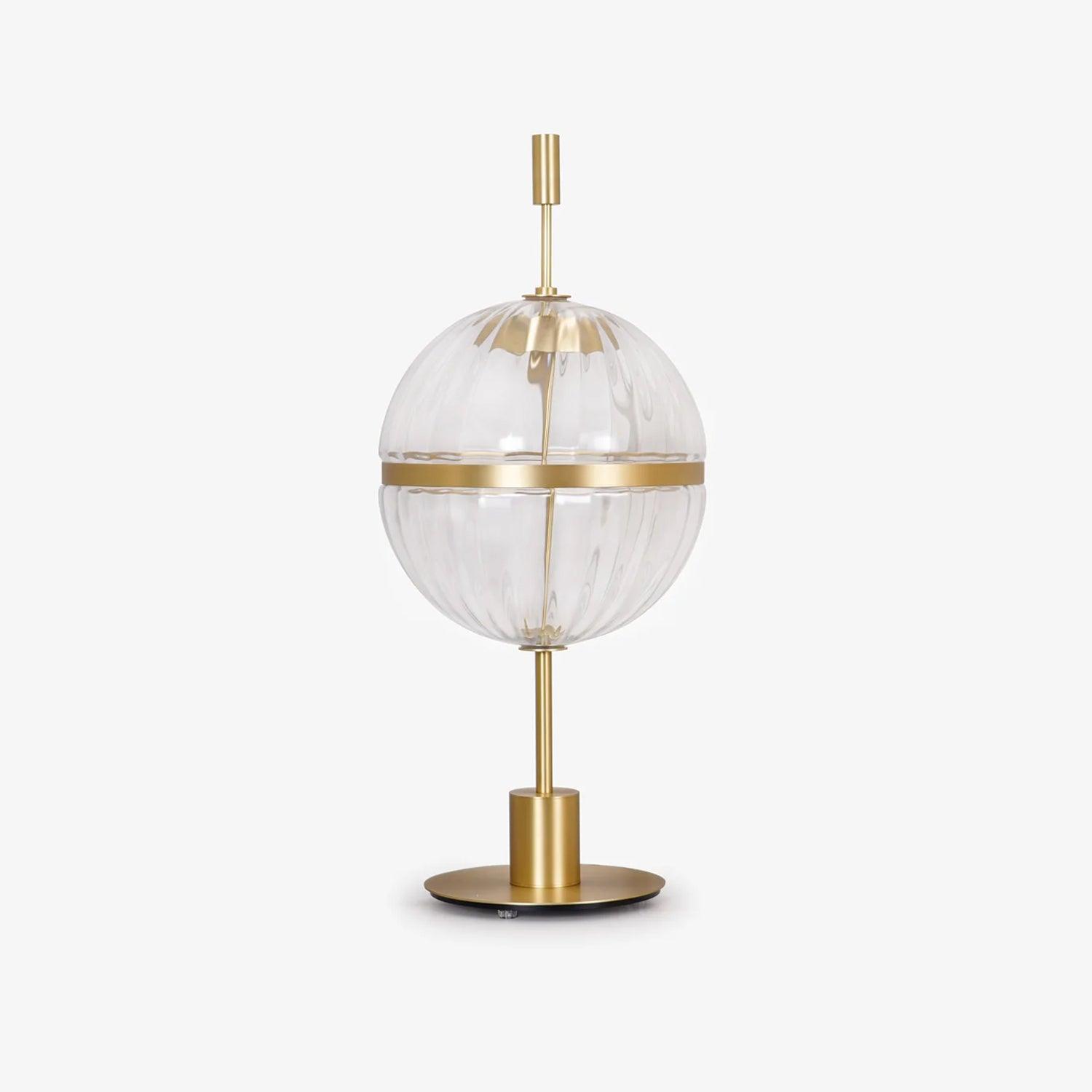 Elegant Sebastian LED Reading Lamp with Fluted Glass Shade and Gold Metal Base