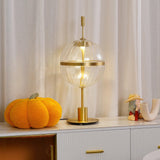 Elegant Sebastian LED Reading Lamp with Fluted Glass Shade and Gold Metal Base