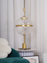 Elegant Sebastian LED Reading Lamp with Fluted Glass Shade and Gold Metal Base