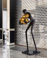 Sentinel Sculpture Floor Lamp Artistic Human Figure Standing Light with Glowing Orbs