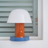 Portable Rechargeable Mushroom Table Lamp with Touch Dimming and Integrated LED