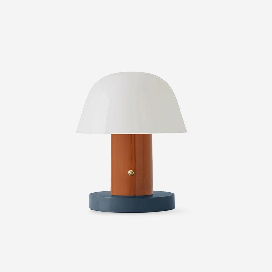 Portable Rechargeable Mushroom Table Lamp with Touch Dimming and Integrated LED